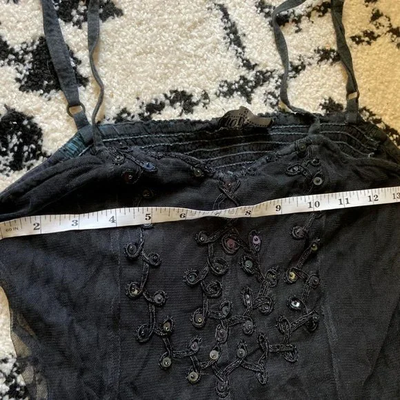 Jordash Black Gothic Mesh Beaded Dress, Size S, y2k style - Picture 2 of 7